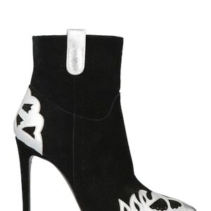John Galliano Black and Silver Heeled Boots